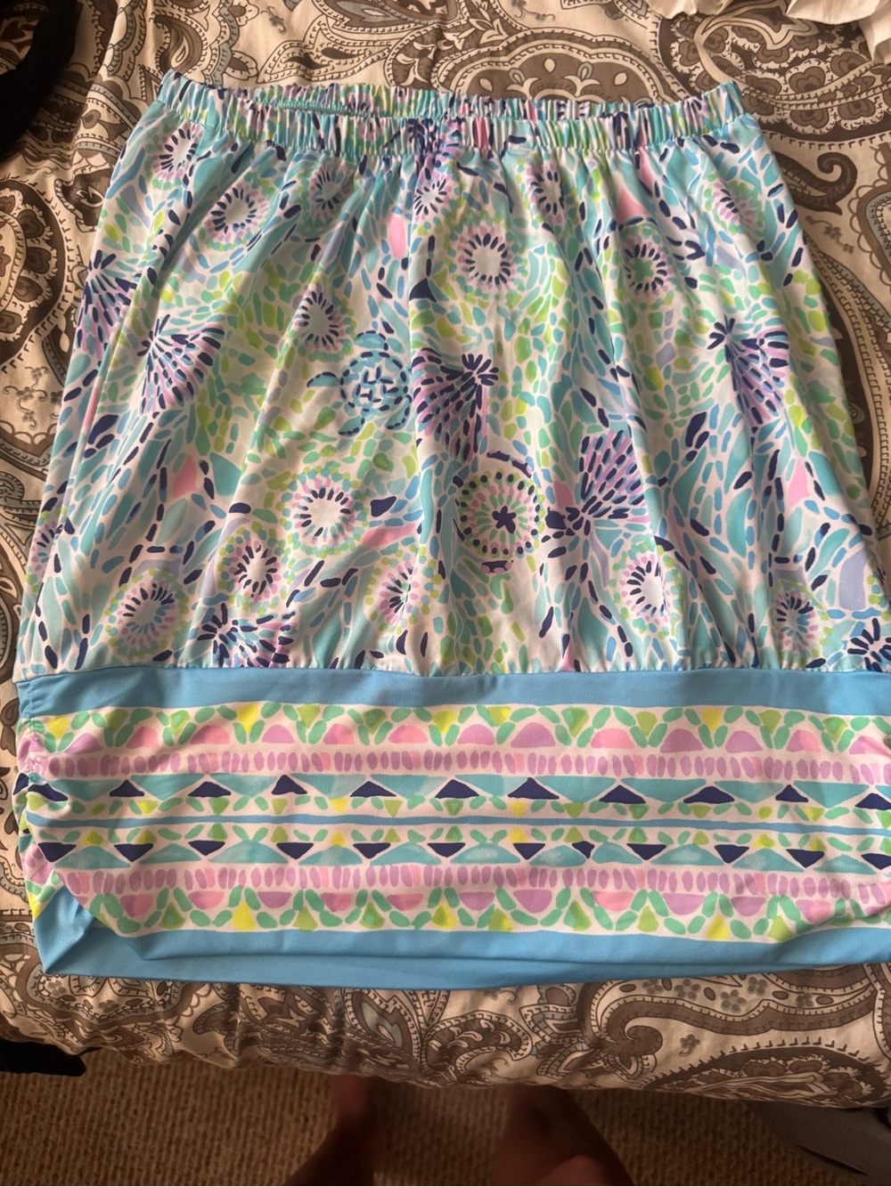 Lilly Pulitzer Pastel Floral & Geometric Tank Top - Light Blue, Pink, Green